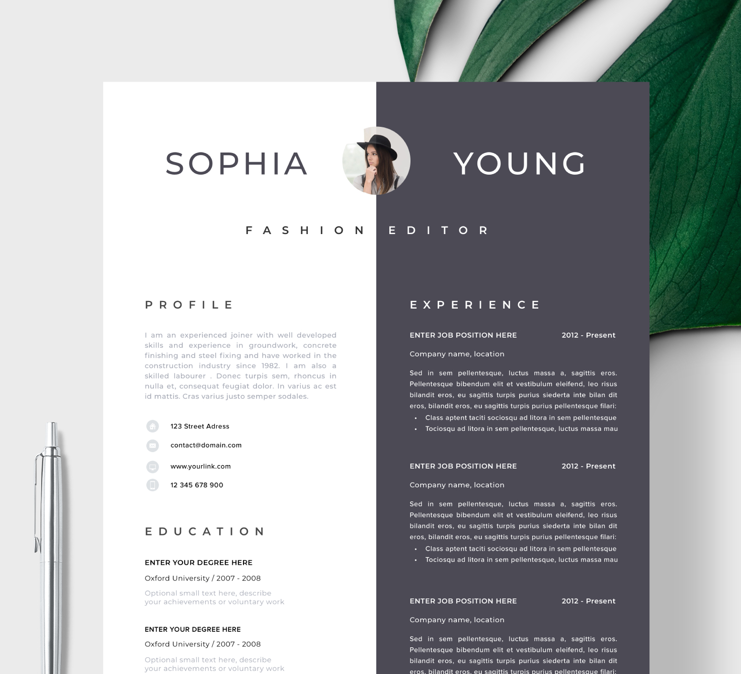 Sophia Young design - billede til website
