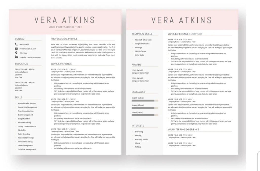 Vera Atkins design Resume Bureau
