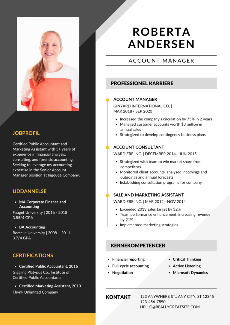 Account manager minimalist Professional Resume