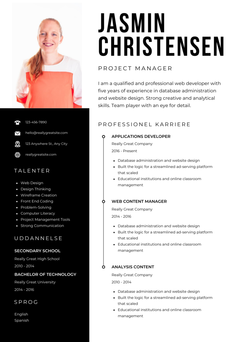 Kopi af White Black Elegant Modern Corporate CV Resume