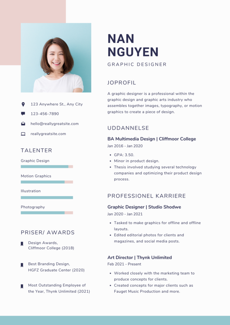 White And Teal Creative Simple Resume
